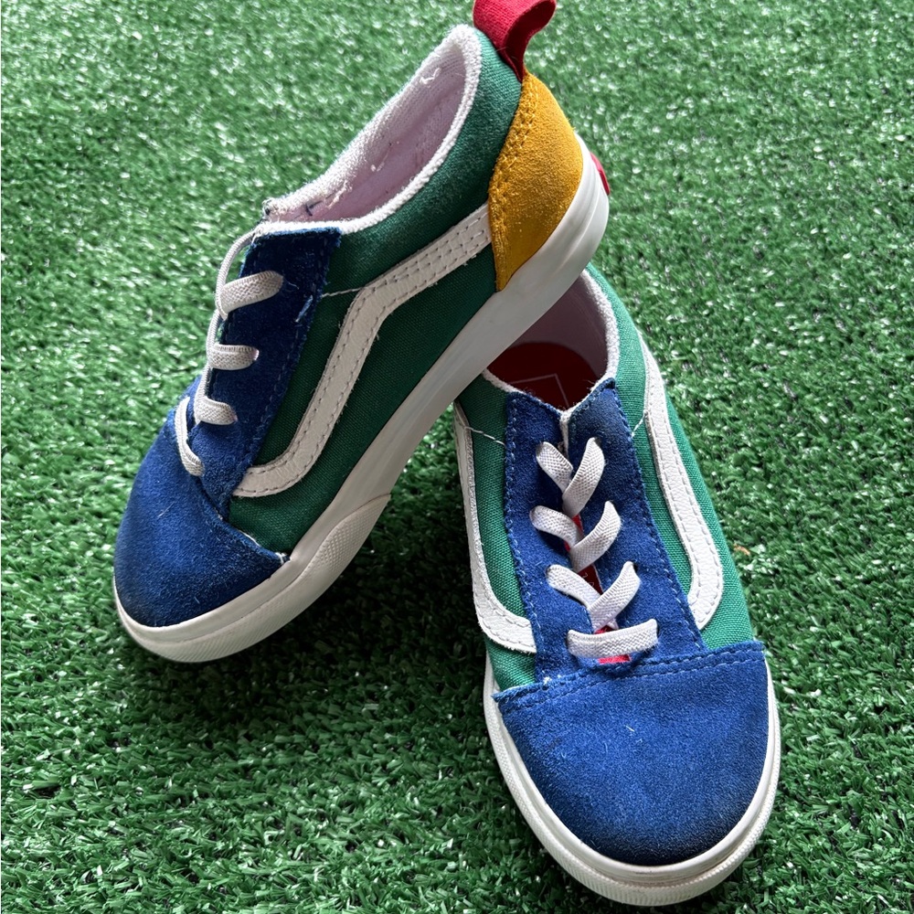 Vans Kids Sneakers in Blue, Green, and Yellow